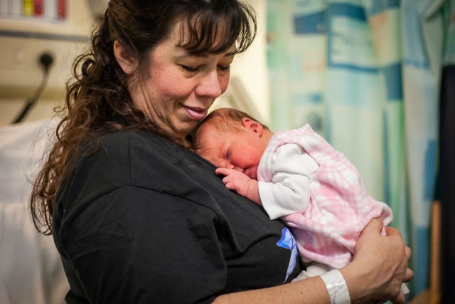 Rebecca Brown with Ethel. in the hospital