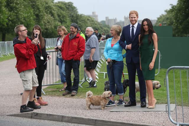 Royal fans were intrigued by the lookalikes (Jonathan Brady/PA)