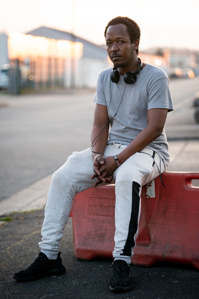 Refugee Kevin is currently staying in Boulogne