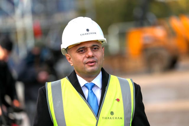 Chancellor Sajid Javid visited new-build homes on the Woodgate Housing Estate near Crawley, Sussex 