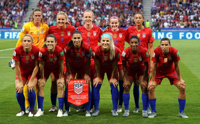 USA internationals Christen Press (top right) and Tobin Heath (bottom right) have joined Manchester United