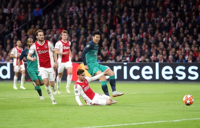 Son Heung-min (right) hit a post at 2-0 down