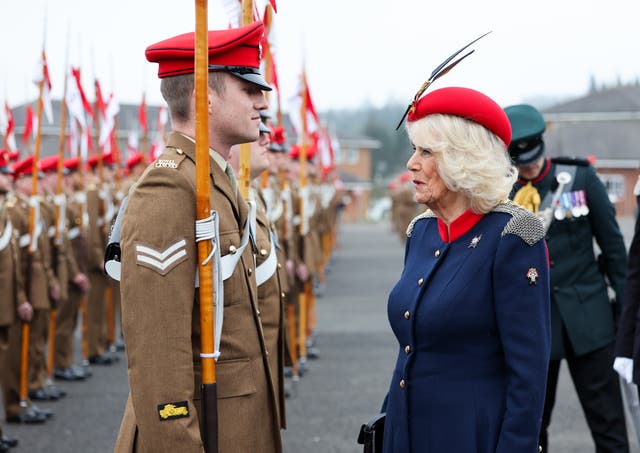 Queen Camilla visits the Royal Lancers regiment