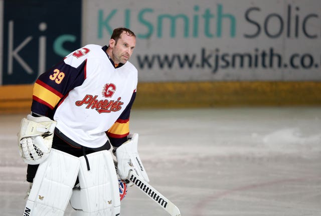 Former Chelsea and Arsenal goalkeeper Petr Cech made his Guildford Phoenix debut after joining the ice hockey team this week 