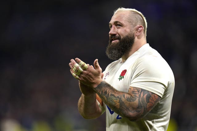 England’s Joe Marler applauding fans on the pitch