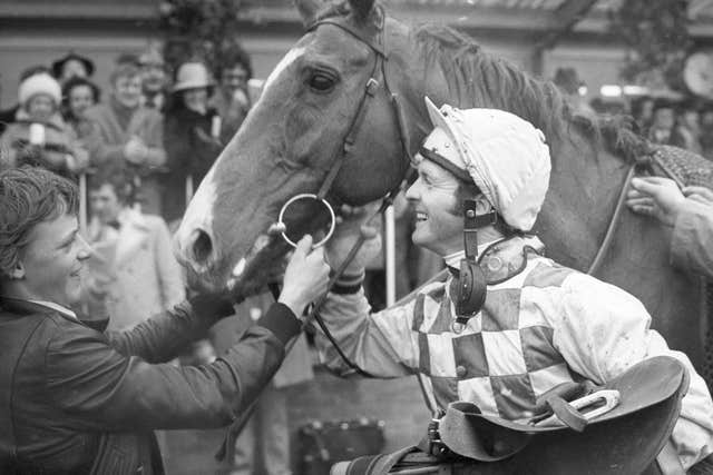 Jonjo O’Neill with Alverton in the winner’s enclosure at Cheltenham