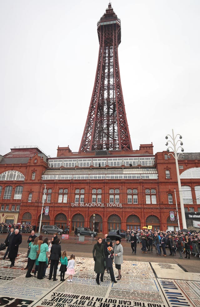 The Duke and Duchess of Cambridge leave Blackpool Tower