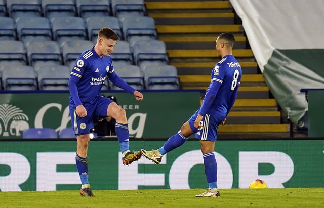 Harvey Barnes, left, impressed at the King Power Stadium