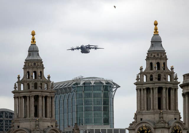 An RAF A400M Atlas above central London