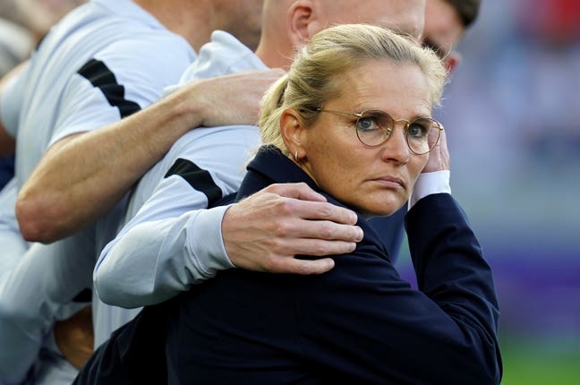 Sarina Wiegman was able to take her place in the dugout after recovering from coronavirus.