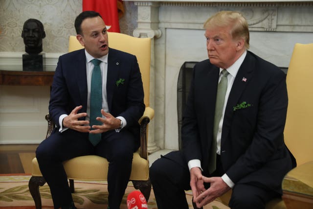 Donald Trump was hosting Leo Varadkar in the White House when he made his comments on Brexit (Brian Lawless/PA)