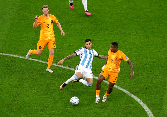 Cristian Romero in action during Argentina's run to glory