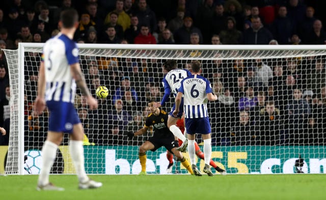 Davy Propper put Brighton in front with a fine header