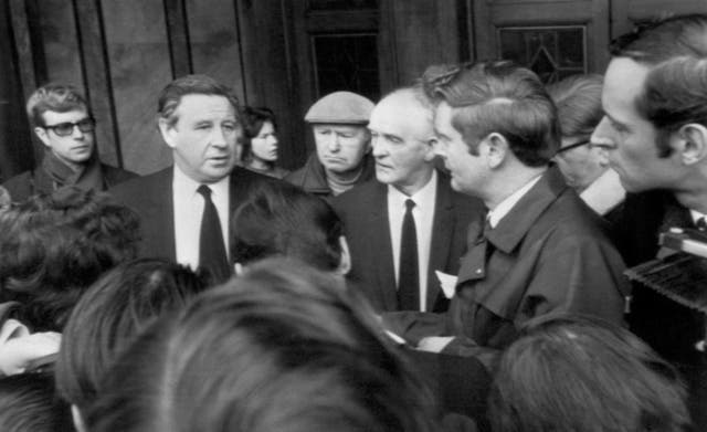 Rangers manager Willie Waddell, second left, led the project to modernise the stadium