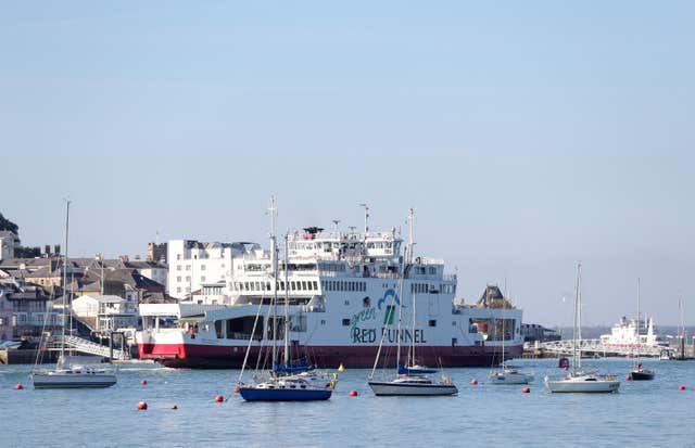 The Red Funnel car ferry leaves East Cowes on the Isle of Wight (Andrew Matthews/PA)