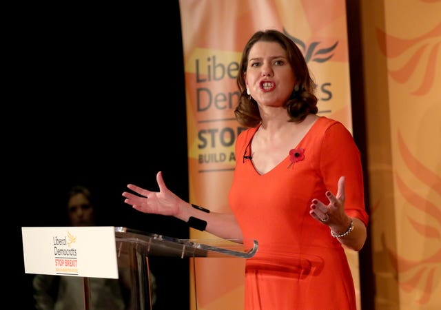 Leader Jo Swinson speaking at the launch of the Liberal Democrat General Election campaign