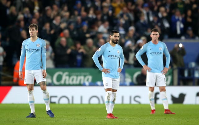 Manchester City'were left to contemplate another Premier League defeat as they were beaten by Leicester (Nick Potts/PA).