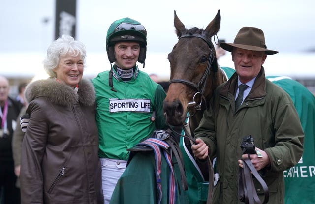 Willie and Patrick Mullins with Jasmin De Vaux, who last year provided the trainer with his 100th Cheltenham Festival success