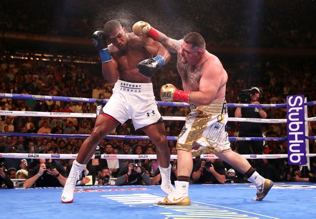 Anthony Joshua, left, suffered a shock defeat earlier this month (Nick Potts/PA)