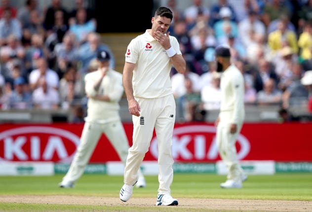 James Anderson did not last long bowling in the opening Test