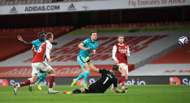 Diogo Jota scores his second of the contest