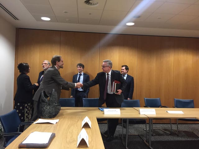 Extinction Rebellion representatives meet Environment Secretary Michael Gove