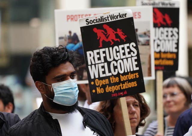 Refugee support rally