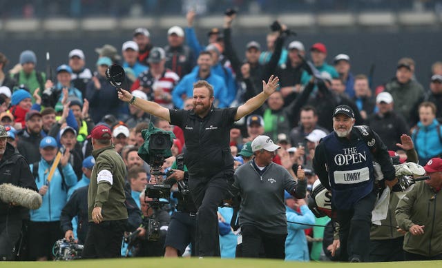 Shane Lowry is cheered on by thousands of fans at Royal Portrush