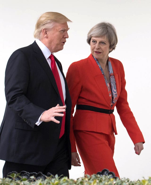 Theresa May was one of the first foreign premiers to visit the US president (Stefan Rousseau/PA)