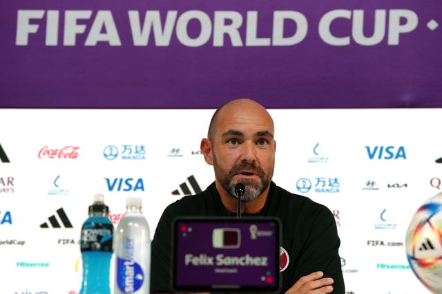 Qatar manager Felix Sanchez during a press conference