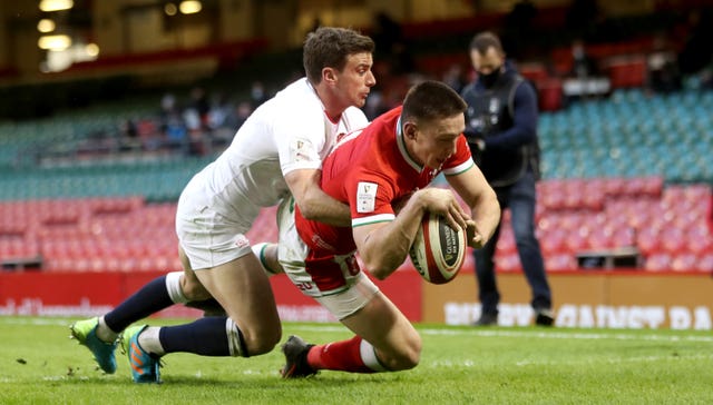 Josh Adams scored Wales' controversial opening try against England