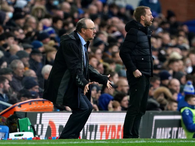 Brighton pile pressure on Rafael Benitez with first win at Everton