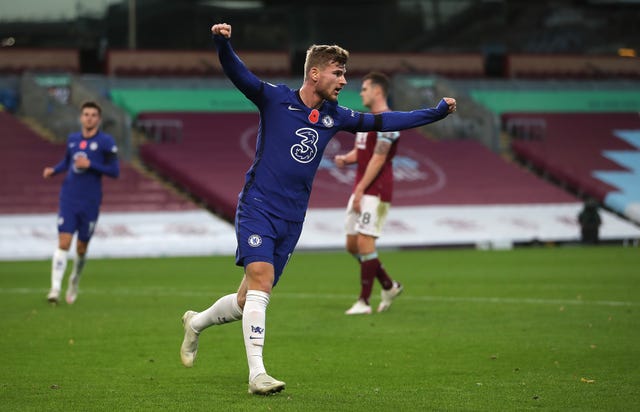 Timo Werner was also on the scoresheet at Turf Moor