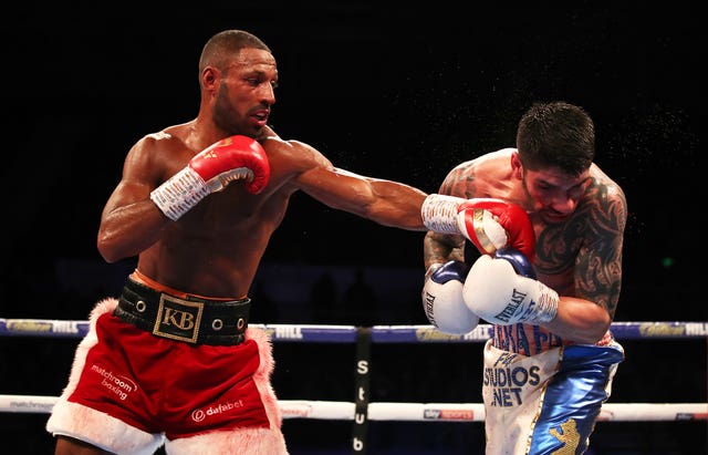 Kell Brook (left) again called out Amir Khan following his victory (Nick Potts/PA).