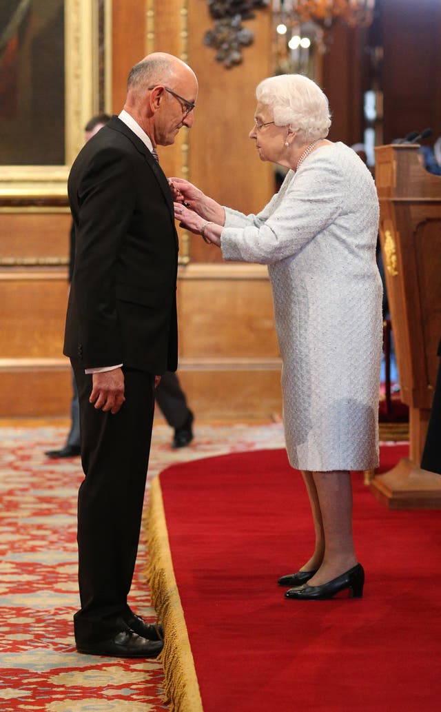 Roger Whiteside receives his OBE