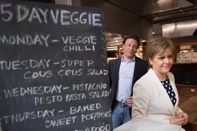 The chef and restauranteur met the First Minister at his offices in north London (Stefan Rousseau/PA)