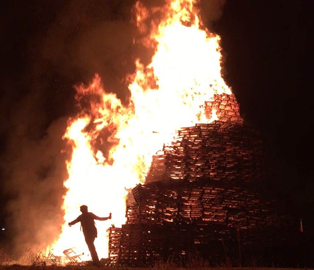 Orangefield Park bonfire in east Belfast