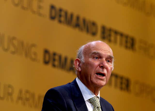 Sir Vince Cable said the only way forward is through a People’s Vote (Gareth Fuller/PA)