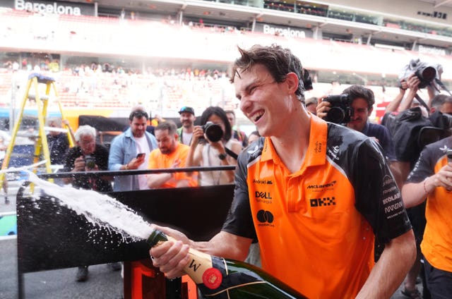 McLaren’s Oscar Piastri celebrates his victory
