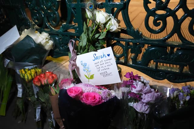 Flowers laid in memory of murder victim Sarah Everard