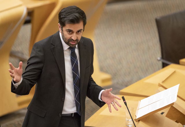 Humza Yousaf in Holyrood
