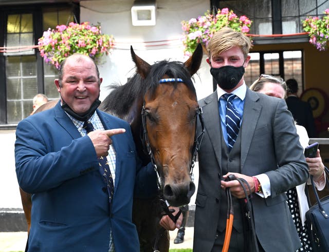 Roger Teal (left) with stable star Oxted