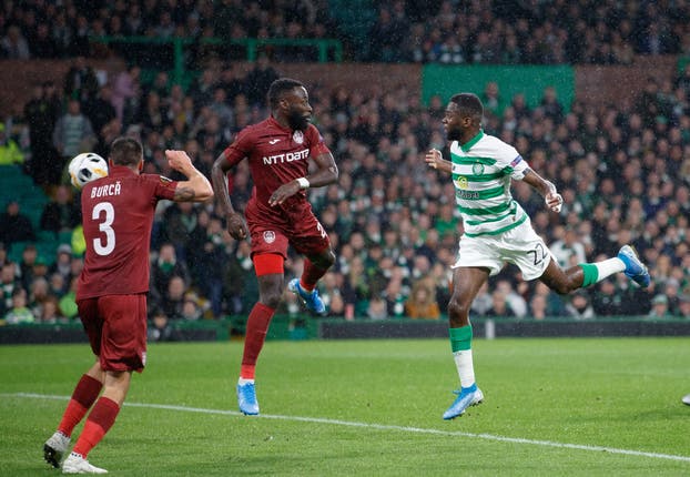Odsonne Edouard headed Celtic's opening goal against Cluj