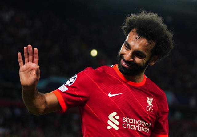 Mohamed Salah waves to Liverpool fans