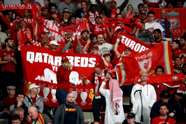 Liverpool fans watch their side's match against Flamengo at last year's Club World Cup
