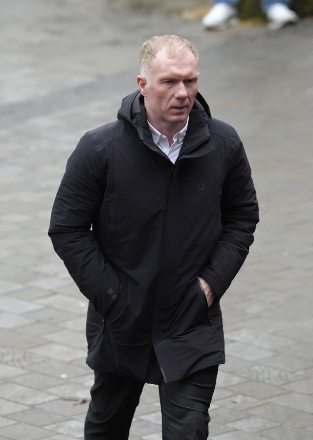 Paul Scholes arriving at Manchester Cathedral for the funeral of former Manchester United, Manchester City and Scotland forward Denis Law