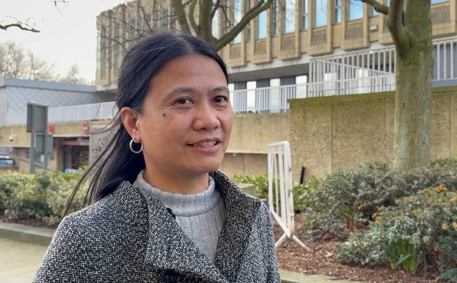 Apple Moorhouse speaking to the media outside Bradford Magistrates' Court