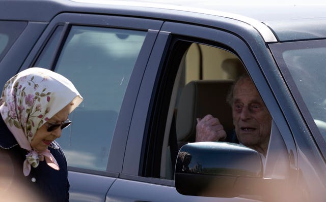 The Duke of Edinburgh was also there, making his first public appearance since leaving hospital after a hip replacement operation. (Steve Parsons/PA)