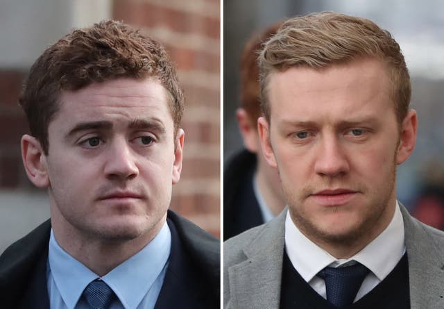 Paddy Jackson and Stuyart Olding went on trial for rape at Belfast Crown Court (Niall Carson/PA)