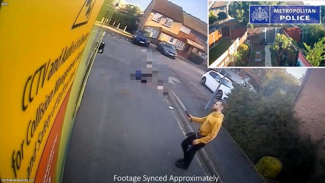A screengrab of body cam footage of the police pursuit and arrest of Marcus Arduini Monzo